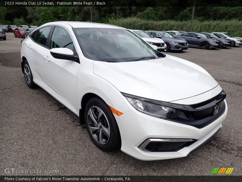 Platinum White Pearl / Black 2020 Honda Civic LX Sedan