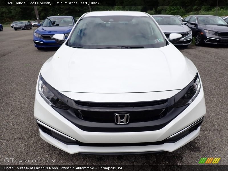 Platinum White Pearl / Black 2020 Honda Civic LX Sedan