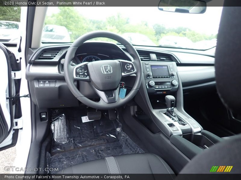 Platinum White Pearl / Black 2020 Honda Civic LX Sedan