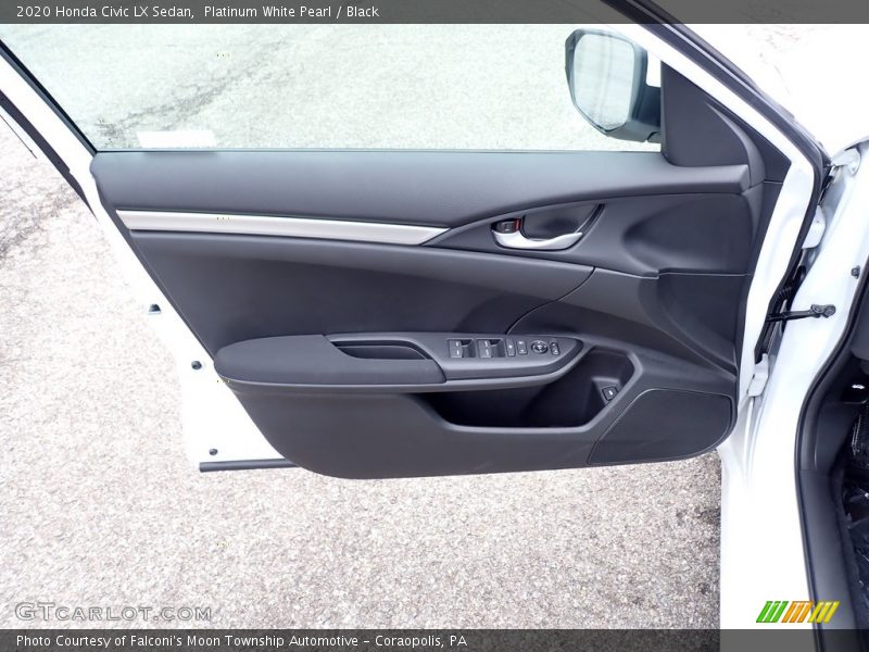 Platinum White Pearl / Black 2020 Honda Civic LX Sedan