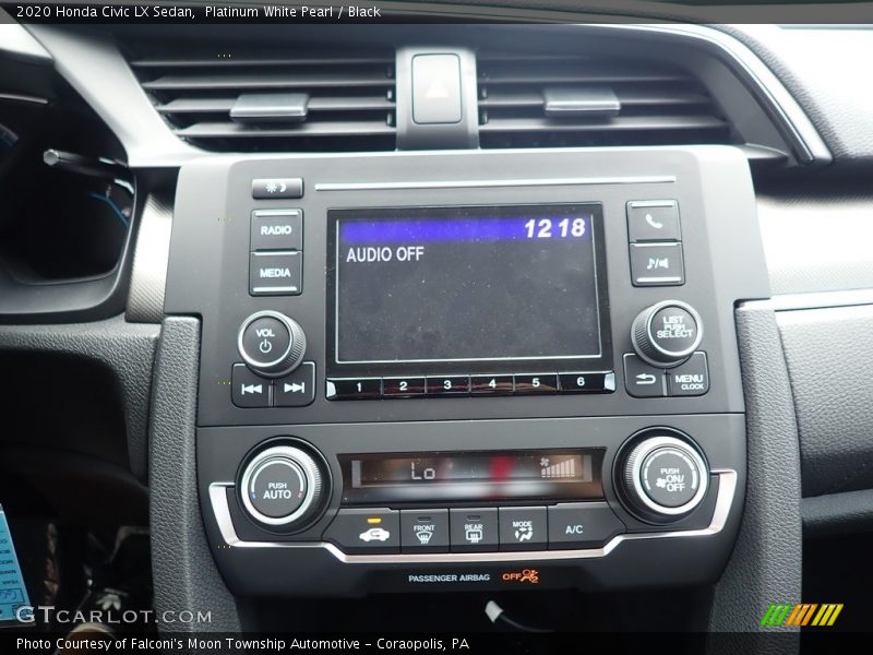 Platinum White Pearl / Black 2020 Honda Civic LX Sedan