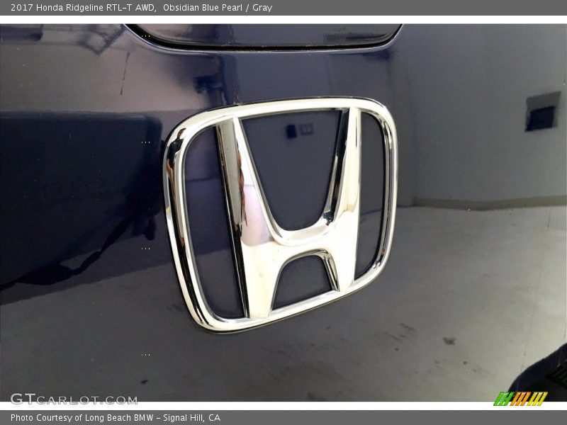 Obsidian Blue Pearl / Gray 2017 Honda Ridgeline RTL-T AWD