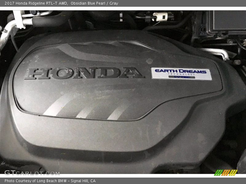Obsidian Blue Pearl / Gray 2017 Honda Ridgeline RTL-T AWD