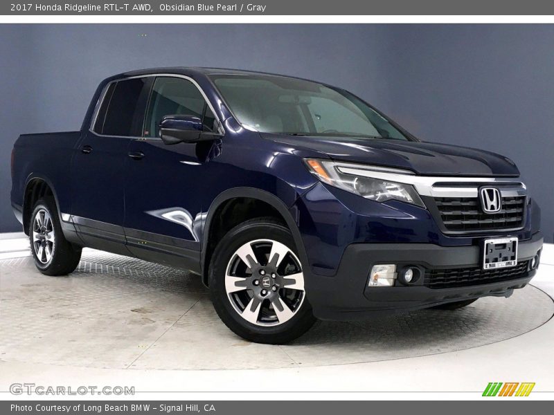 Obsidian Blue Pearl / Gray 2017 Honda Ridgeline RTL-T AWD