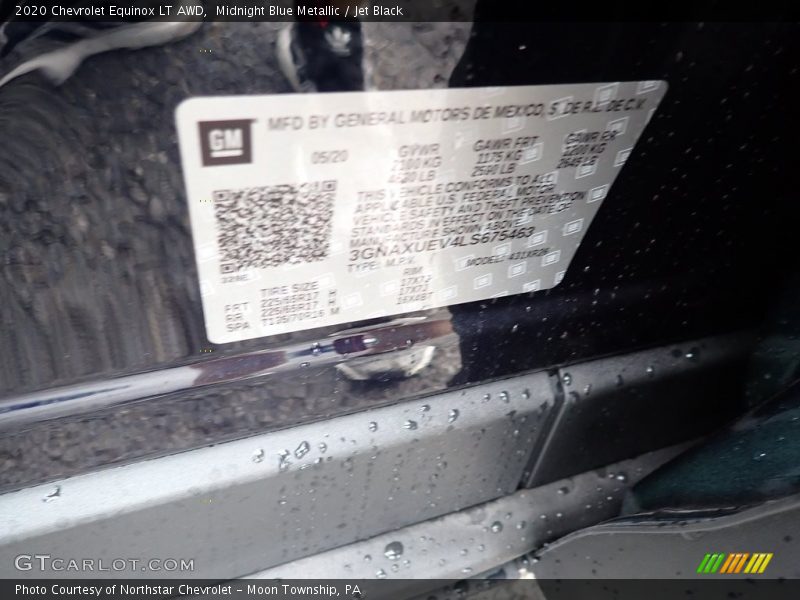 Midnight Blue Metallic / Jet Black 2020 Chevrolet Equinox LT AWD