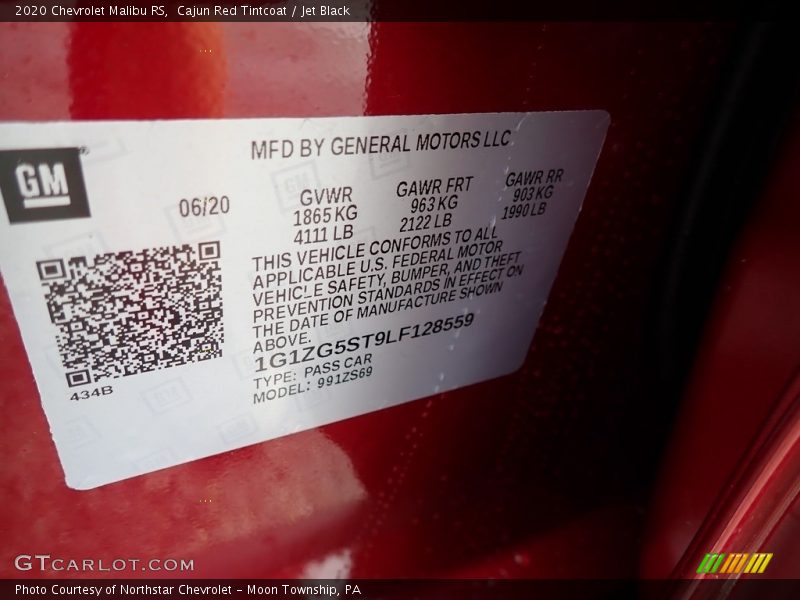 Cajun Red Tintcoat / Jet Black 2020 Chevrolet Malibu RS