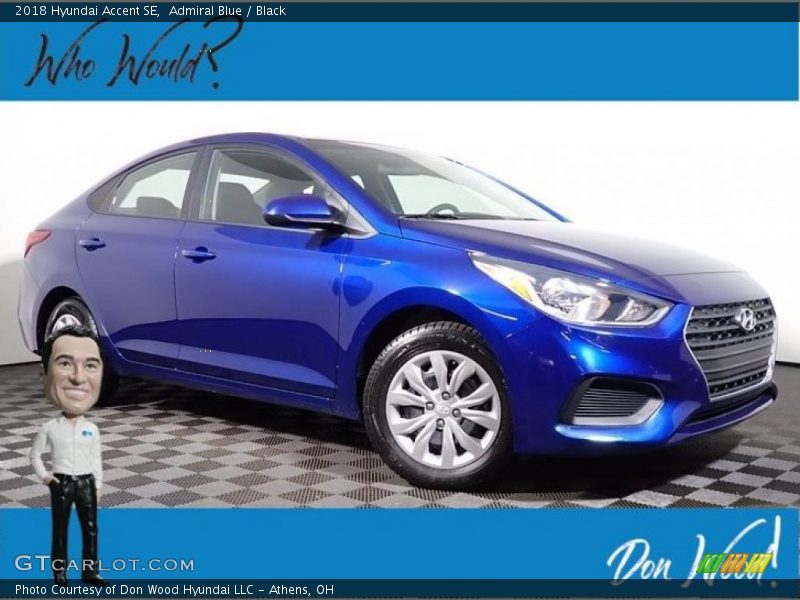 Admiral Blue / Black 2018 Hyundai Accent SE