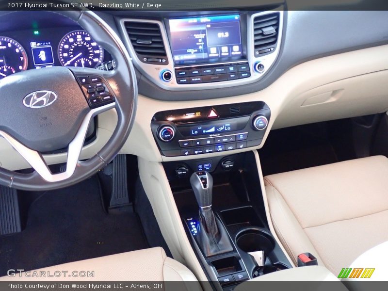 Dazzling White / Beige 2017 Hyundai Tucson SE AWD