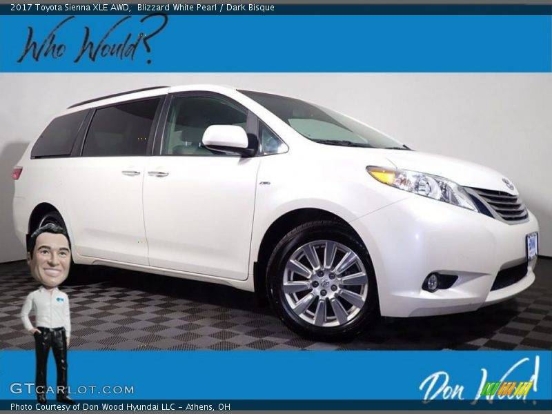 Blizzard White Pearl / Dark Bisque 2017 Toyota Sienna XLE AWD