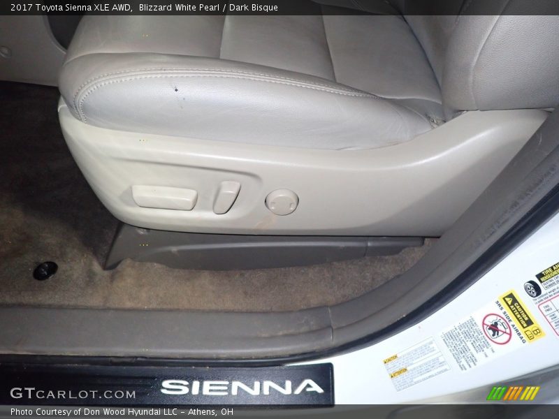 Blizzard White Pearl / Dark Bisque 2017 Toyota Sienna XLE AWD
