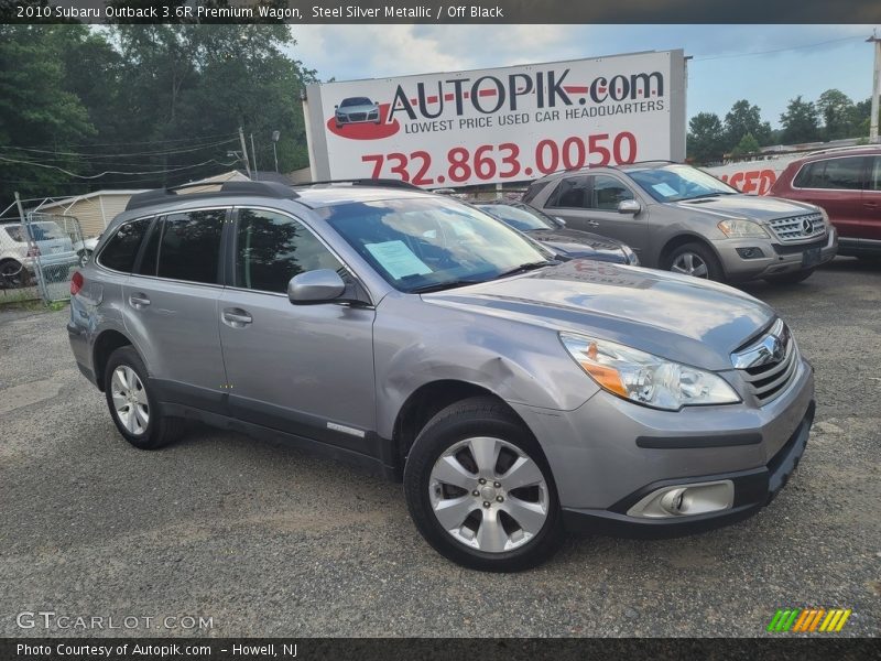 Steel Silver Metallic / Off Black 2010 Subaru Outback 3.6R Premium Wagon