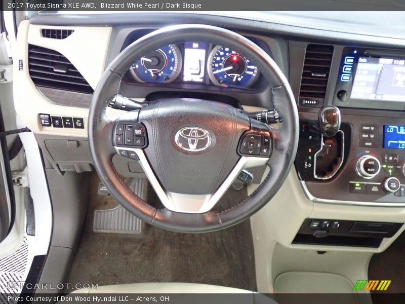 Blizzard White Pearl / Dark Bisque 2017 Toyota Sienna XLE AWD