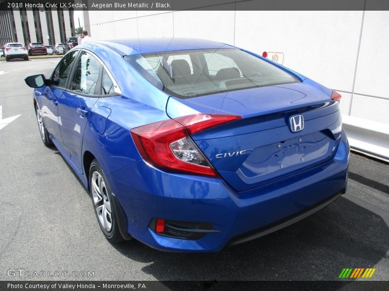 Aegean Blue Metallic / Black 2018 Honda Civic LX Sedan