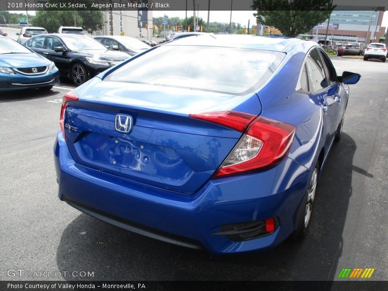Aegean Blue Metallic / Black 2018 Honda Civic LX Sedan