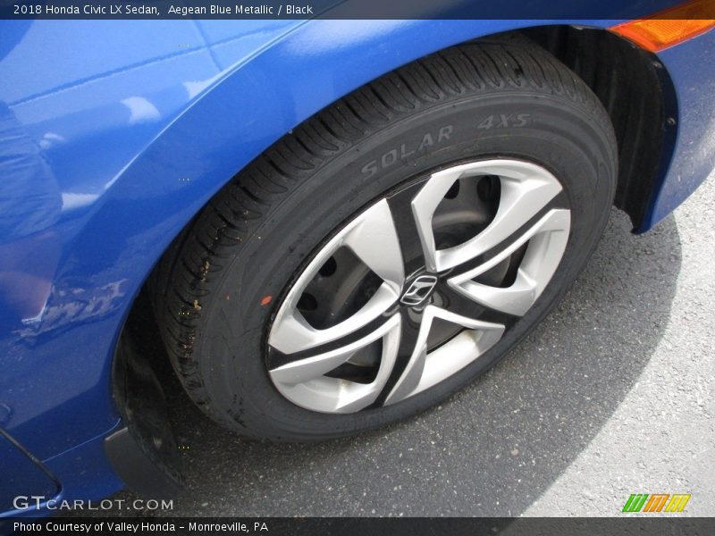 Aegean Blue Metallic / Black 2018 Honda Civic LX Sedan