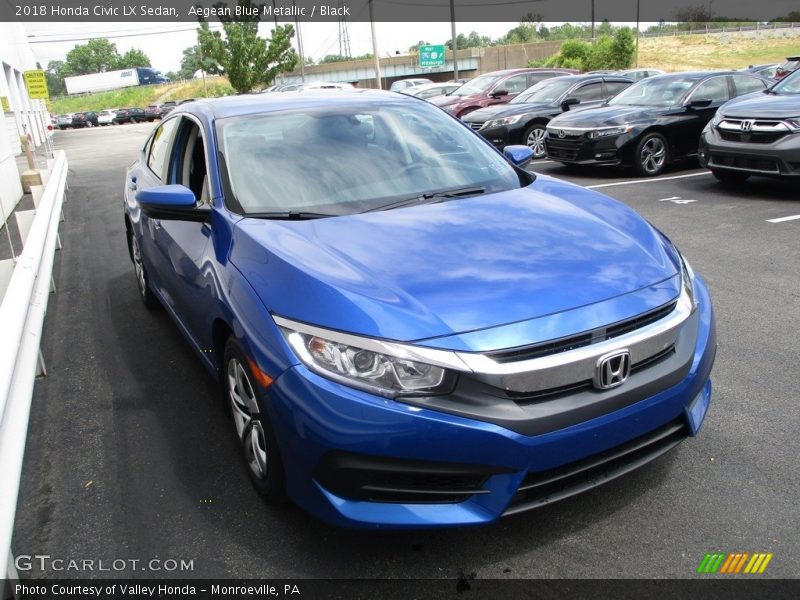 Aegean Blue Metallic / Black 2018 Honda Civic LX Sedan