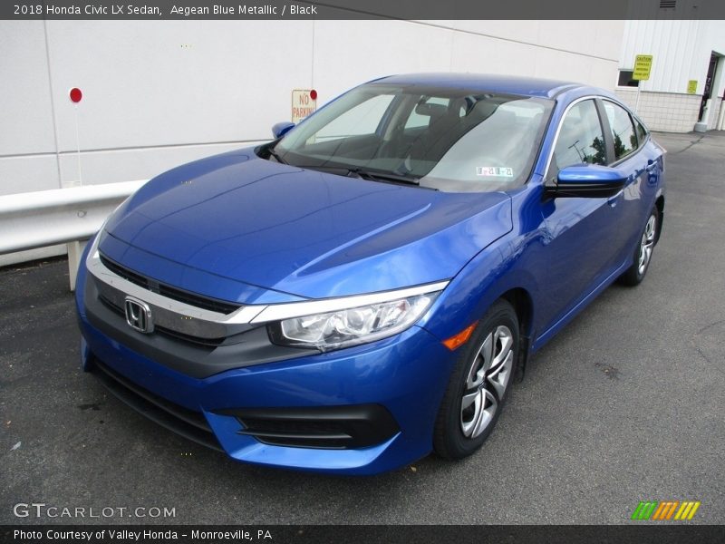 Aegean Blue Metallic / Black 2018 Honda Civic LX Sedan