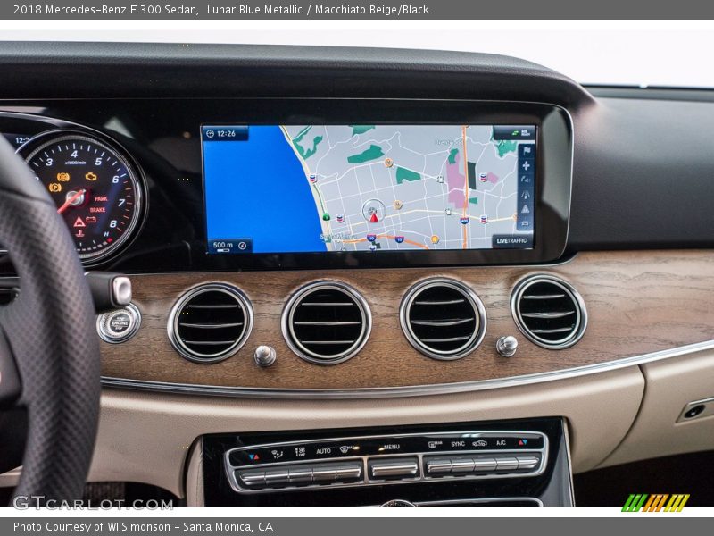 Lunar Blue Metallic / Macchiato Beige/Black 2018 Mercedes-Benz E 300 Sedan