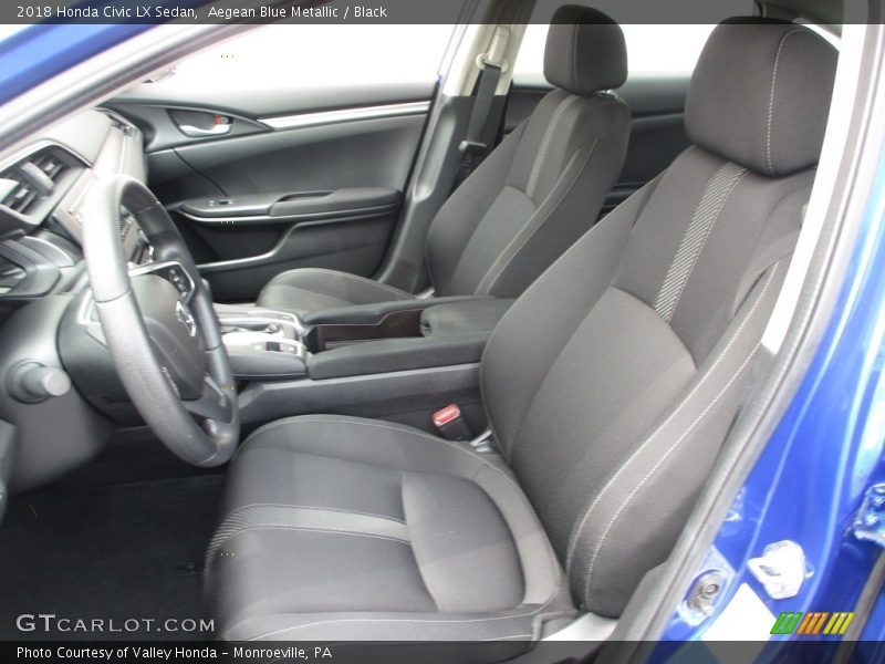 Aegean Blue Metallic / Black 2018 Honda Civic LX Sedan