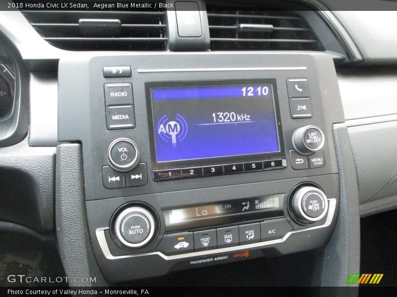 Aegean Blue Metallic / Black 2018 Honda Civic LX Sedan