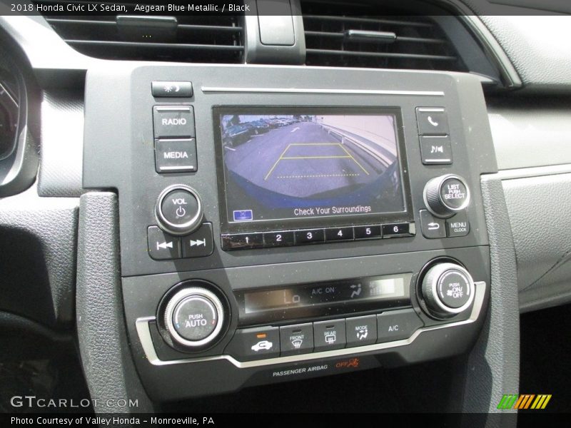 Aegean Blue Metallic / Black 2018 Honda Civic LX Sedan