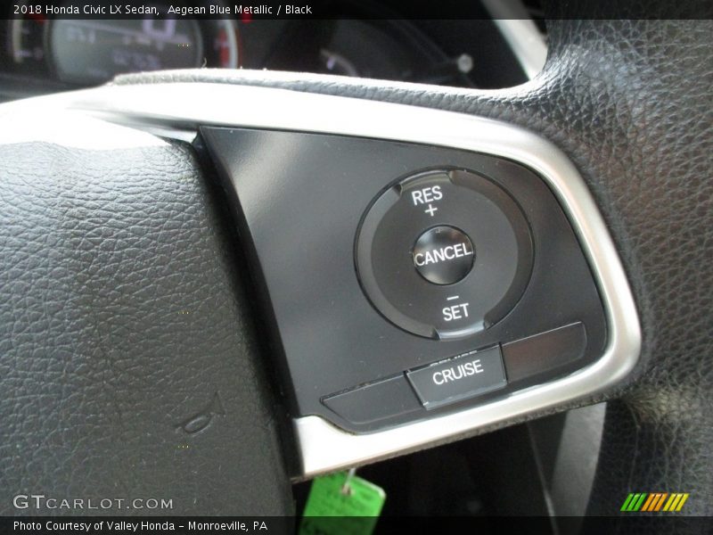 Aegean Blue Metallic / Black 2018 Honda Civic LX Sedan