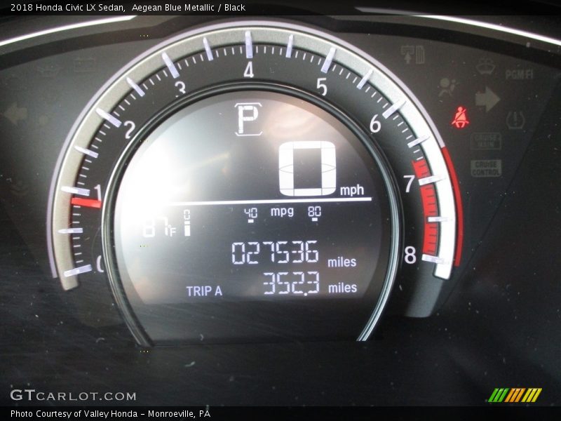 Aegean Blue Metallic / Black 2018 Honda Civic LX Sedan