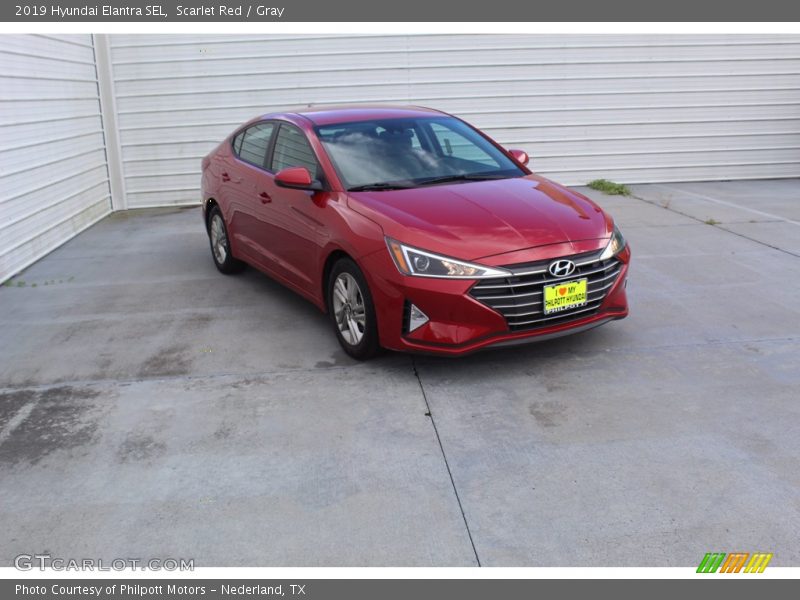 Scarlet Red / Gray 2019 Hyundai Elantra SEL