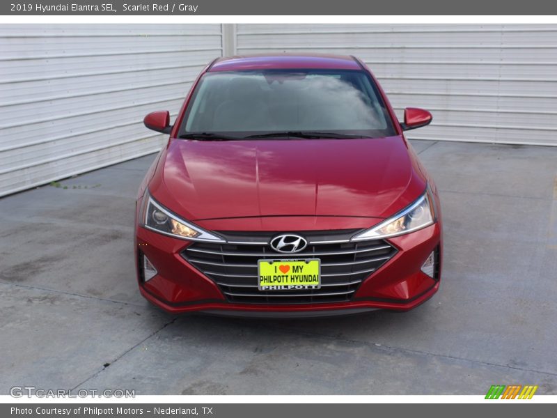 Scarlet Red / Gray 2019 Hyundai Elantra SEL