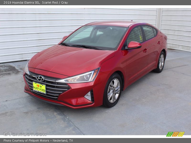 Scarlet Red / Gray 2019 Hyundai Elantra SEL