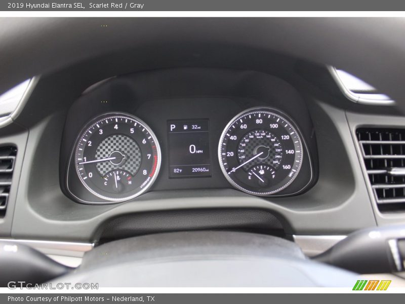 Scarlet Red / Gray 2019 Hyundai Elantra SEL