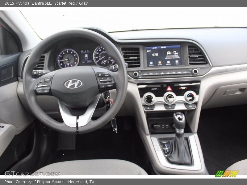 Scarlet Red / Gray 2019 Hyundai Elantra SEL