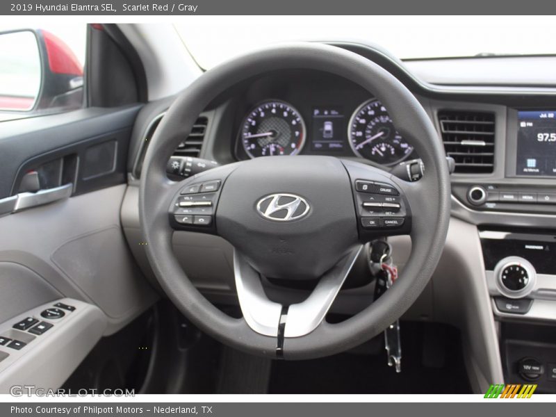 Scarlet Red / Gray 2019 Hyundai Elantra SEL