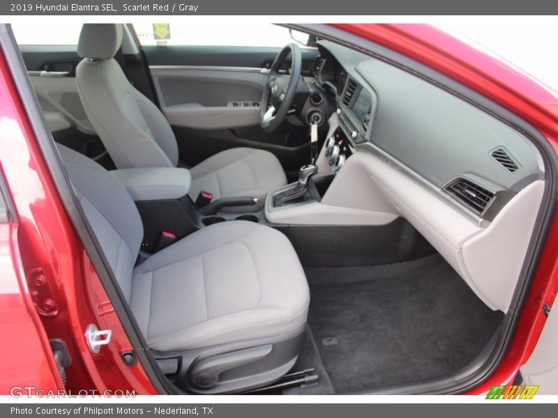 Scarlet Red / Gray 2019 Hyundai Elantra SEL