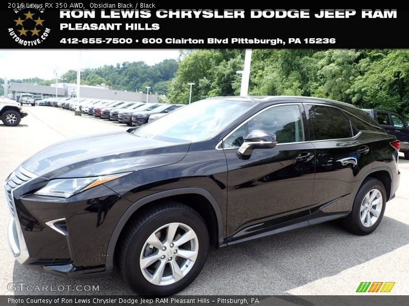 Obsidian Black / Black 2016 Lexus RX 350 AWD