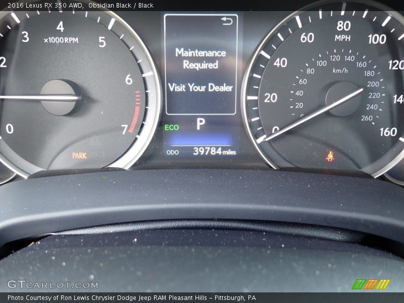 Obsidian Black / Black 2016 Lexus RX 350 AWD