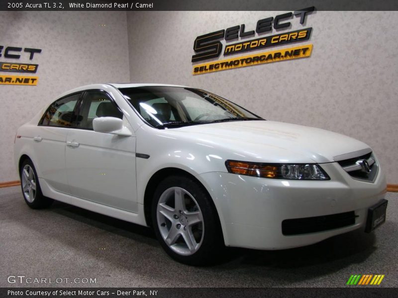 White Diamond Pearl / Camel 2005 Acura TL 3.2