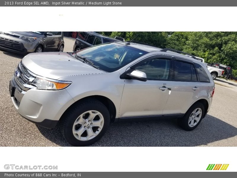 Ingot Silver Metallic / Medium Light Stone 2013 Ford Edge SEL AWD