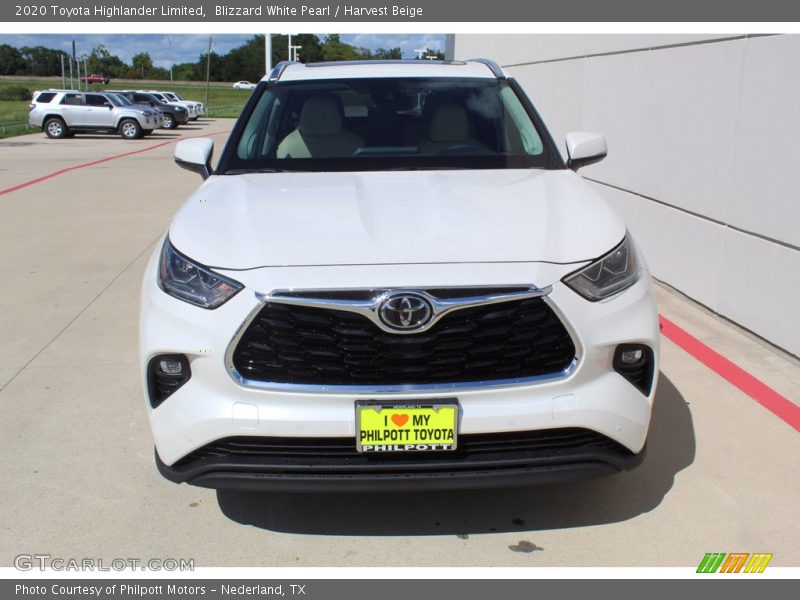 Blizzard White Pearl / Harvest Beige 2020 Toyota Highlander Limited