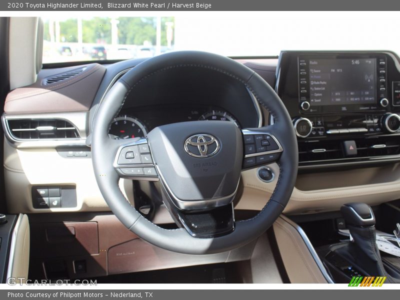 Blizzard White Pearl / Harvest Beige 2020 Toyota Highlander Limited
