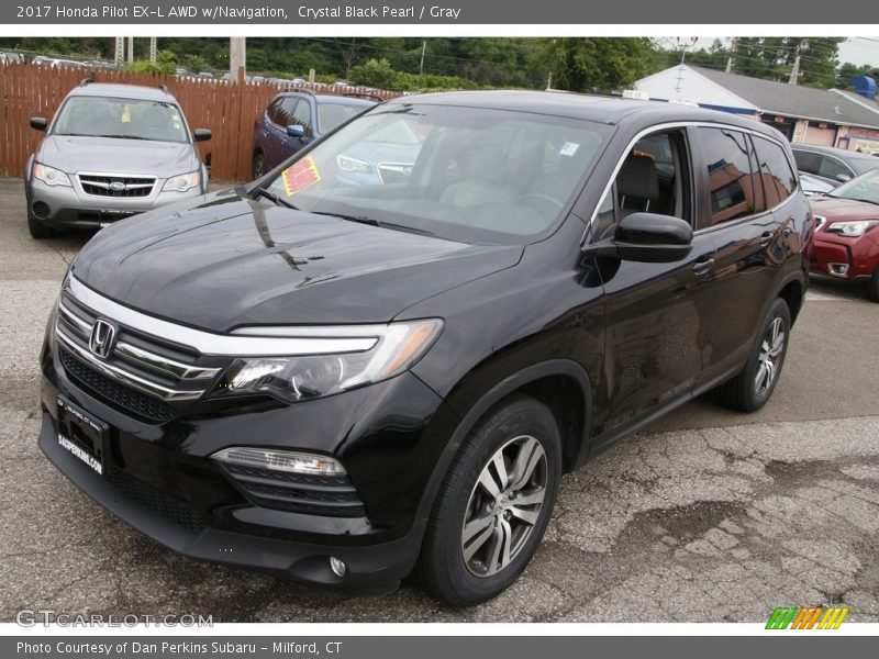 Crystal Black Pearl / Gray 2017 Honda Pilot EX-L AWD w/Navigation