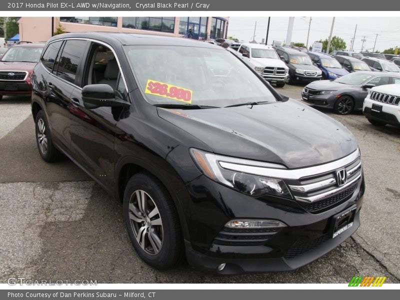 Crystal Black Pearl / Gray 2017 Honda Pilot EX-L AWD w/Navigation