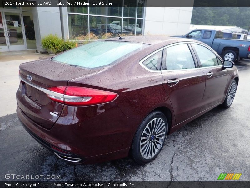 Ruby Red / Medium Light Stone 2017 Ford Fusion SE AWD
