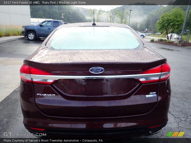 Ruby Red / Medium Light Stone 2017 Ford Fusion SE AWD