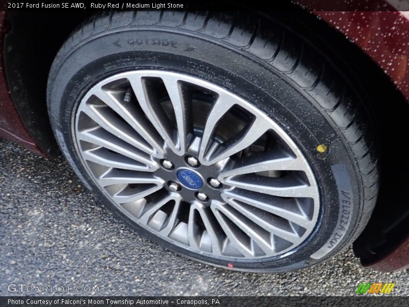 Ruby Red / Medium Light Stone 2017 Ford Fusion SE AWD