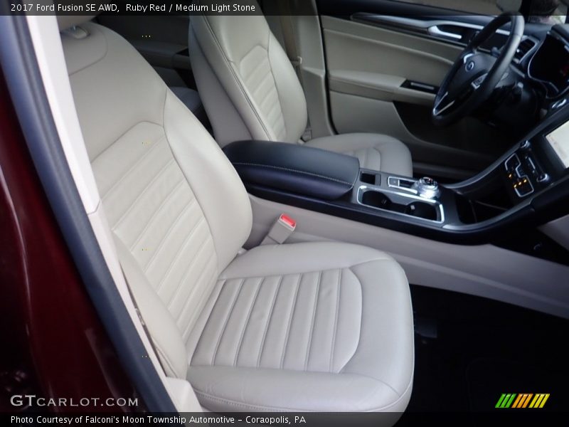 Ruby Red / Medium Light Stone 2017 Ford Fusion SE AWD