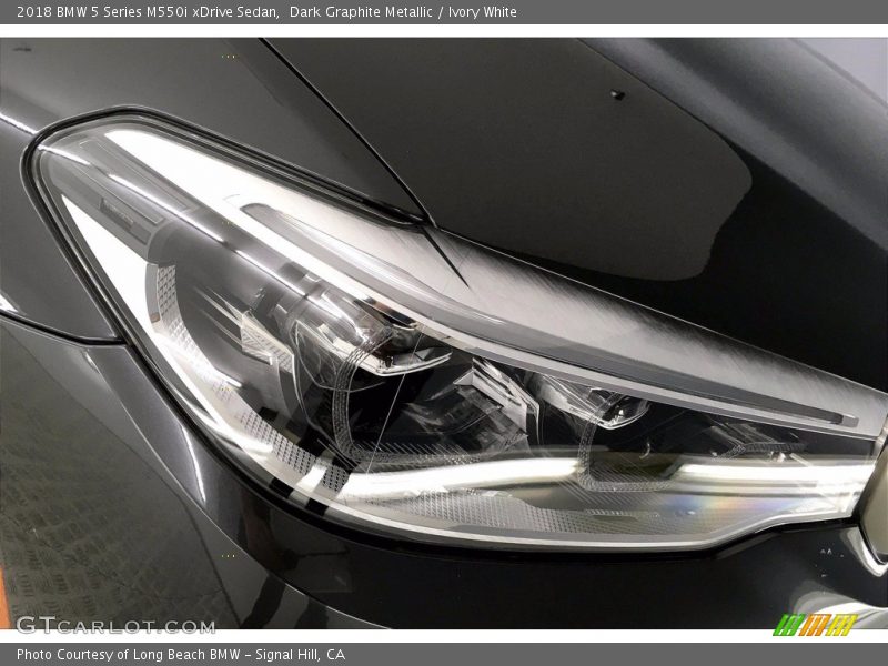 Dark Graphite Metallic / Ivory White 2018 BMW 5 Series M550i xDrive Sedan