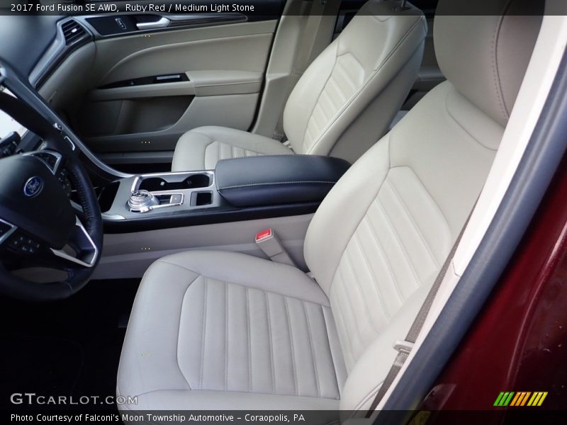 Ruby Red / Medium Light Stone 2017 Ford Fusion SE AWD