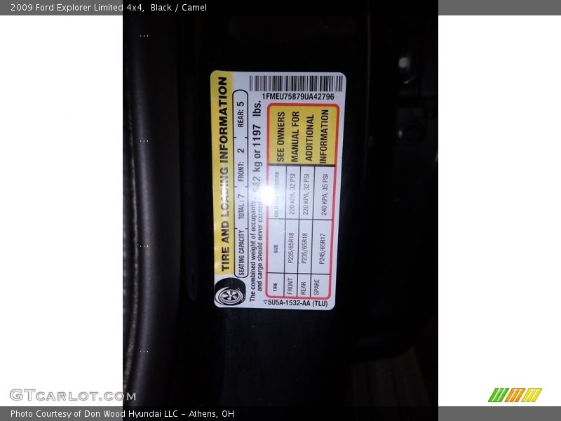 Black / Camel 2009 Ford Explorer Limited 4x4