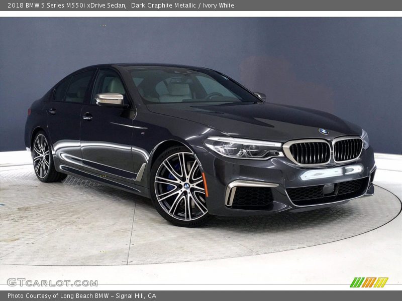 Dark Graphite Metallic / Ivory White 2018 BMW 5 Series M550i xDrive Sedan